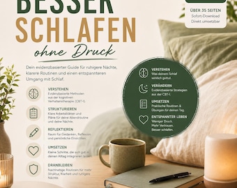 Schlaf Guide PDF | Routinen, Schlafprotokoll & Reflexionsblätter