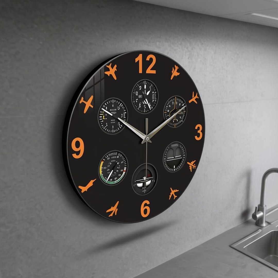 Instrument Panel Clocks Aircraft Dashboard Wall Clock, Pilot Aviation Instrument Panel Clock - Etsy