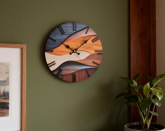 Nordic Wooden Wall Clock – 10" Silent Quartz Scandinavian Decor