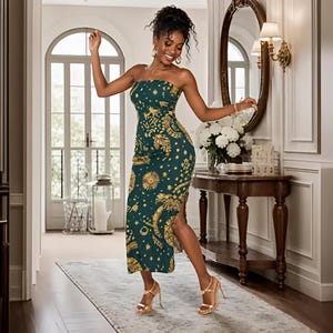 tribal print midi dress Orange Tribal Print Cotton Swing Midi Dress
