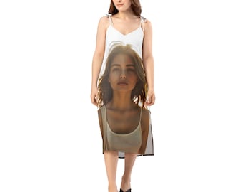 Lichtgewicht zomerstrandjurk | Midi-zonnejurk van polyester chiffon