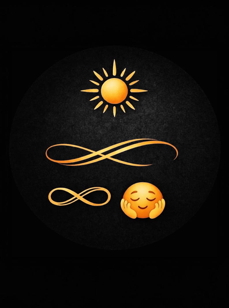 Infinity Sign Smiling Minimal Sun & Infinity Symbol Clipart Set – Golden Boho PNG – Digital ...