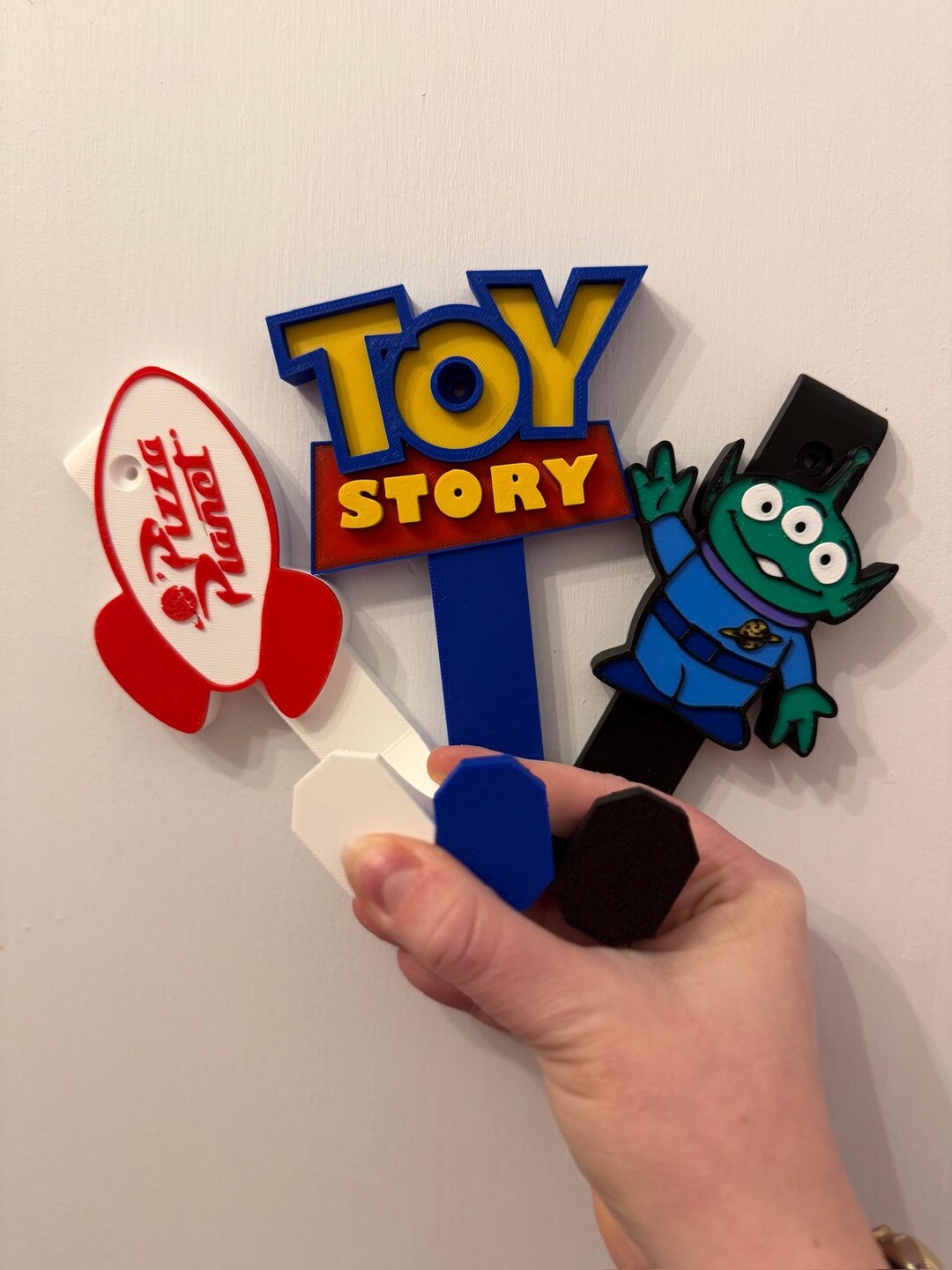 Toy Story Wall Hooks: Pizza Planet, Alien, Woody, Buzz Lightyear ...