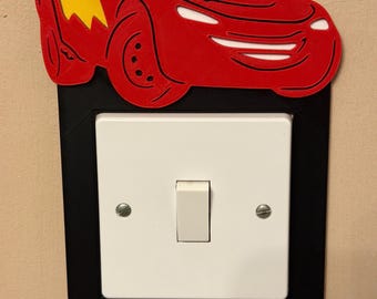 Disney Pixar Cars Lightening McQueen lichtschakelaar rondom aangepaste naam