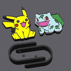 Pokémon Pikachu & Bisasam Gardinenhalter Haken für die Heimdekoration