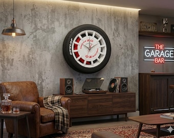 Wall Art Clock | WRC Racing Tire | Car Enthusiast Gift | Garage Wall Art | Man Cave Clock | Motorsport Decor