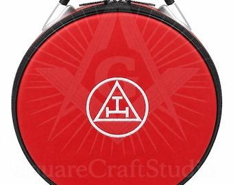 Royal Arch Masonic Cap Case | Red Freemason Regalia Bag | Knight Templar Crown Carrier | York Rite Travel Case | Gift for Mason