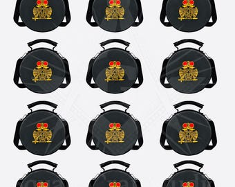 Scottish Rite 33rd Degree Masonic Cap Case | Black Round Crowned Eagle Hat Boxes 12