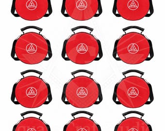 Royal Arch Masonic Cap Case | Red Faux Leather Chapter Regalia Hat Bag 12 Pcs
