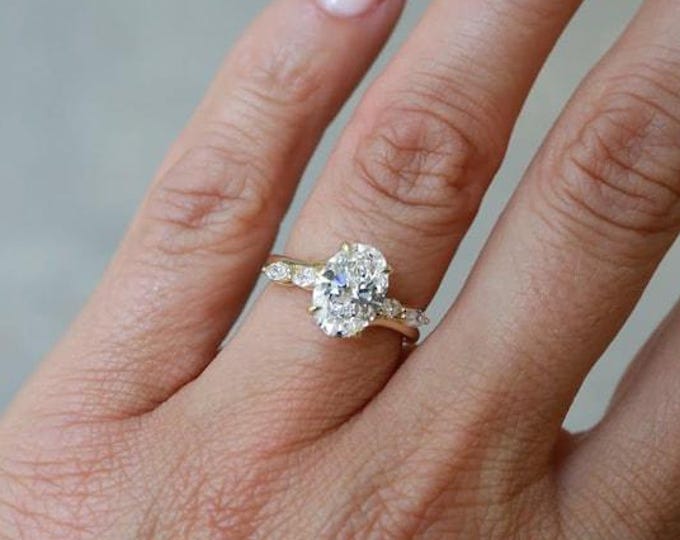 2 CT Oval Cut Moissanite Solitaire Ring Oval Engagement Ring | Promise Ring | Proposal Ring Oval Moissanite Diamond Ring| Rings For Women