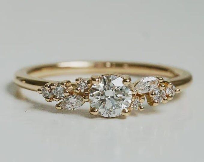 3 CT Marquise Moissanite Engagement Ring Moissanite Bridal Ring Unique Wedding Ring Promise Ring For Her Luxury Anniversary Gift For Women