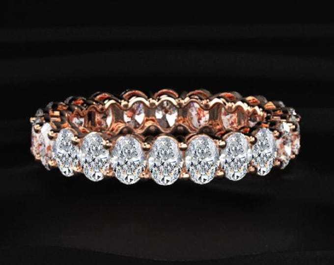 Oval Diamond Eternity Band, Lab Grown Diamond Ring, Full Eternity Wedding Band, Oval Cut Ring, Anniversary Gift For Her