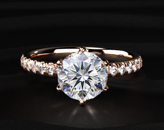 Round Cut 1CT Lab Grown Diamond Eternity Ring, Full Eternity Wedding Band, 14K Solid Gold Anniversary Ring, Bridal Diamond Band