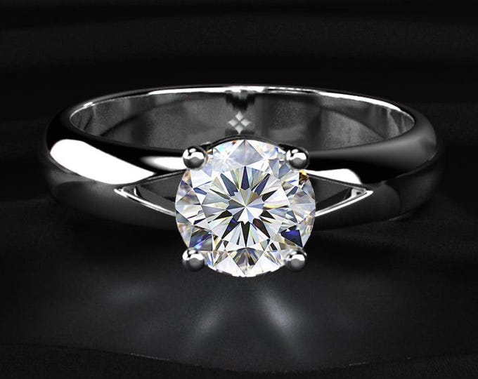 Mens Lab Grown Diamond Ring 1.50CT Round Solitaire Ring, Minimal Gold Ring, Mens Engagement Ring, Classic Wedding Band