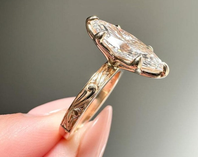 3 CT Marquise Cut Moissanite Engagement Ring, Marquise Wedding Ring, Promise Ring, Six Prong Set Classy Anniversary Rings | Gift For Her