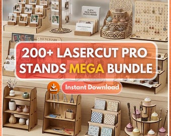 200+ Laser Cut Stand Bundle Wooden Designs | SVG DXF PDF (Digital Download)