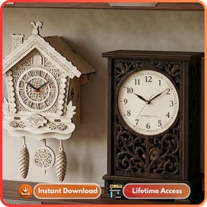 18+ Laser Cut Wall Clock Bundle | Modern Decorative SVG, CNC Woodworking Patterns (Digital Download) image 7