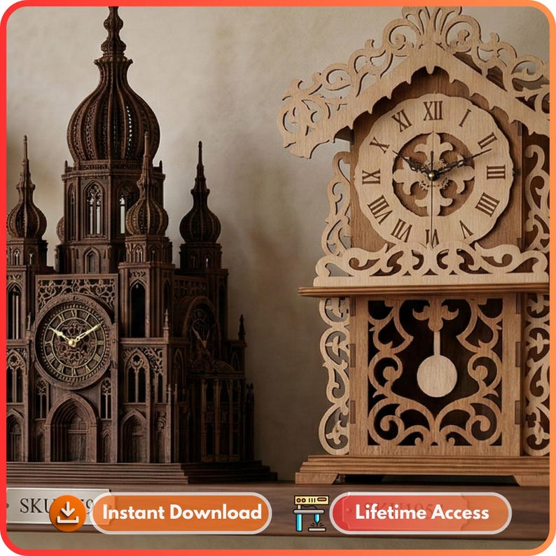 18+ Laser Cut Wall Clock Bundle | Modern Decorative SVG, CNC Woodworking Patterns (Digital Download) image 5