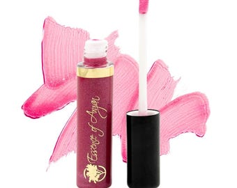 Argan Oil Lip Gloss Cherry Rose, High Shine Hydrating Lip Gloss, Natural Finish, Moisturizing Lip Color, Everyday Glossy Makeup