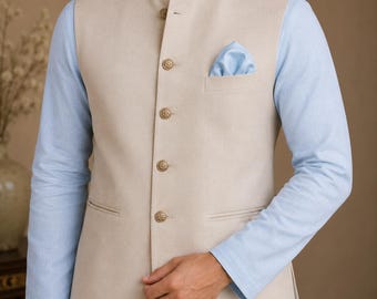 Summer Blue Linen pocket square