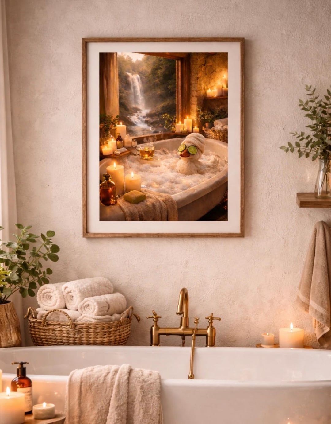 Duck Spa Bathroom Wall Art Printable, Funny Duck Bath Decor, Self Care ...
