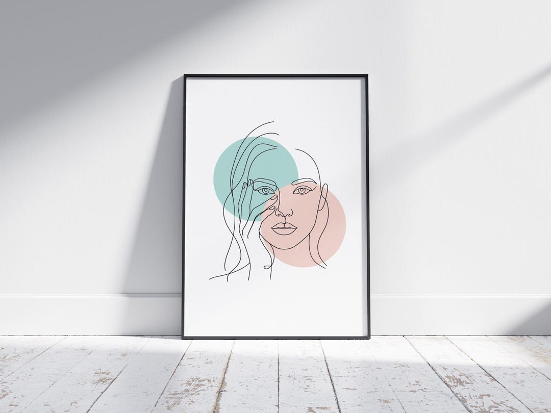 Minimalist Woman Line Art Print, Abstract Face Poster, Modern Neutral ...