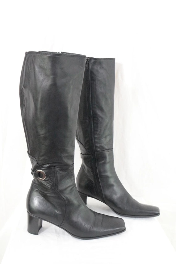 Bottes en cuir Franco Bonoldi - très bon état, confort optimal, noir