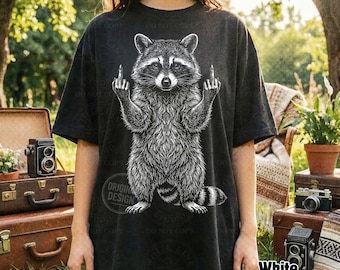Funny Sassy Raccoon PNG, Edgy Trash Panda SVG, Sarcastic Animal Graphic, Vintage Halftone Meme, Shirt Sublimation Clipart