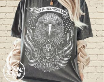 4th Of July PNG SVG, American Eagle, USA 250th Anniversary 1776 2026, Vintage Halftone Eagle, Independence Day, Sublimation Clipart