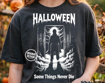 Halloween PNG, Horror Movie Killer PNG, Some Things Never Die, Vintage Halftone Slasher, Spooky Season, Shirt Sublimation Clipart