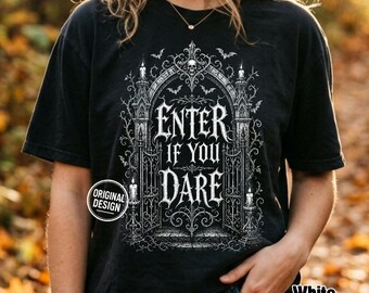Halloween Gothic Gate PNG, Enter If You Dare, Vintage Haunted Gate, Spooky Season, Shirt Sublimation Clipart