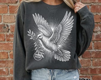 Dove PNG, Holy Spirit Dove Shirt PNG, Vintage Dove Olive Branch Clipart, Hand Drawn Christian Bird, Faith Peace Design, Sublimation SVG