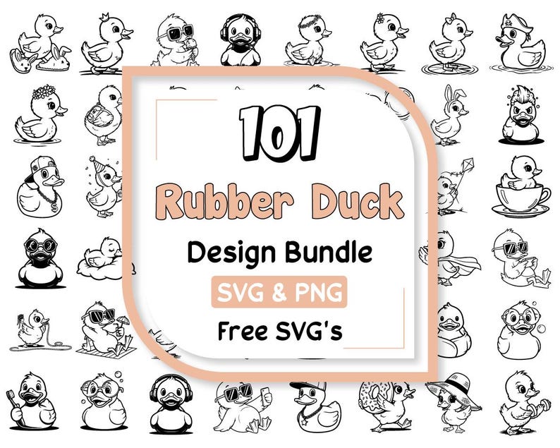 Funny Rubber Duck SVG Bundle – Playful Bath Designs, Cut Files (digital ...