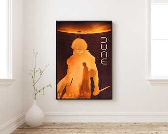 Póster de Dune / Arte mural de película de ciencia ficción / Lámina de Paul Atreides / Decoración de película de fantasía desértica