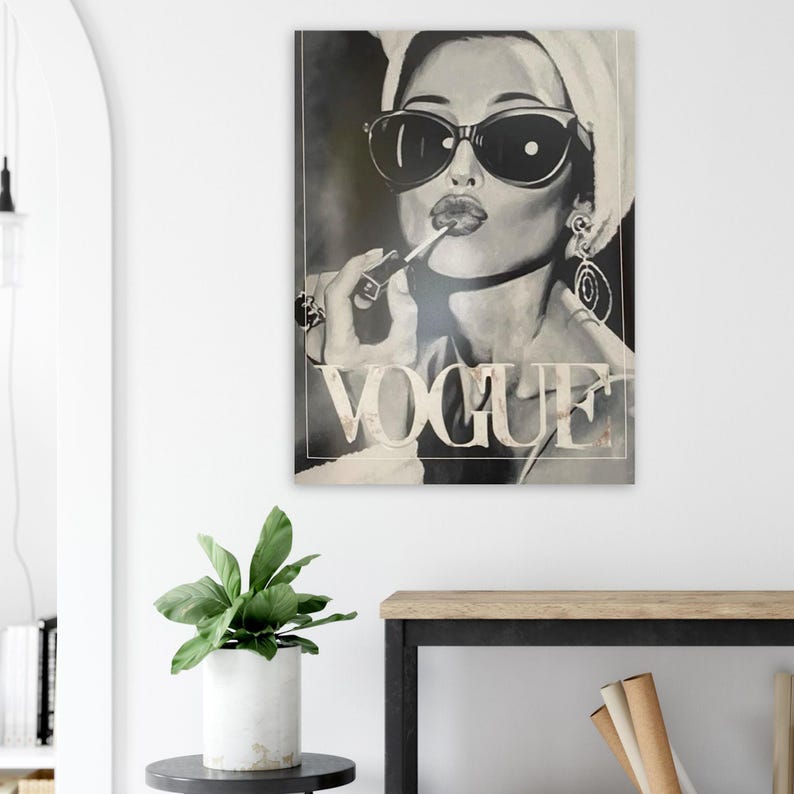 Vogue Poster | Fashion Wall Art Print | Black and White Aesthetic Decor | Luxury Editorial Poster | Minimalist Chic Wall Art image 4