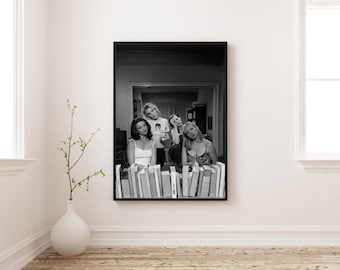 Sex and the City Poster | SATC Cast Wall Art | Vintage Black White TV Print | 90s Aesthetic Decor