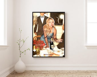 Sabrina Carpenter Poster, Pop Star Wall Art, Coquette Aesthetic Print, Soft Glam Poster, Girly Room Decor, Celebrity Wall Art