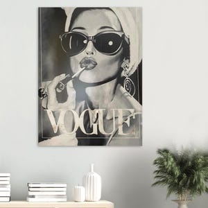 Vogue Poster | Fashion Wall Art Print | Black and White Aesthetic Decor | Luxury Editorial Poster | Minimalist Chic Wall Art image 6