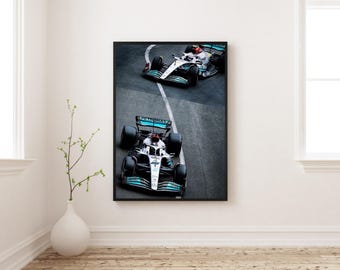 メルセデスF1ポスター｜ペトロナスF1ウォールアート｜シルバーアローレーシングプリント｜F1ルームデコレーション