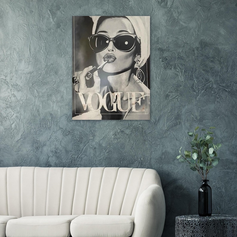 Vogue Poster | Fashion Wall Art Print | Black and White Aesthetic Decor | Luxury Editorial Poster | Minimalist Chic Wall Art image 7