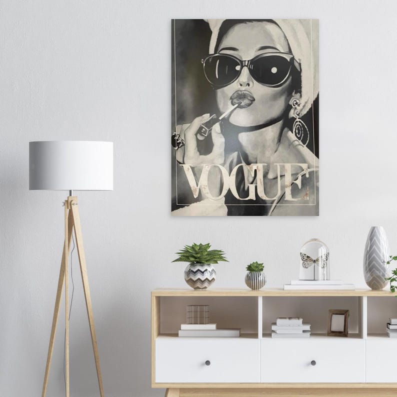 Vogue Poster | Fashion Wall Art Print | Black and White Aesthetic Decor | Luxury Editorial Poster | Minimalist Chic Wall Art image 8