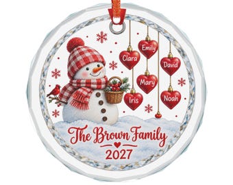 Weihnachtsschmuck 2027, Schneemann-Familiendekoration, Winter-Erinnerungsstück, festlicher Baumschmuck, Weihnachtsgeschenk, Weihnachtsdekoration für Zuhause
