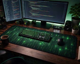 Alfombrilla de escritorio para desarrollador (30 x 56 cm): alfombrilla para ratón para codificación, espacio de trabajo para ingenieros de software, alfombrilla moderna para escritorio tecnológico.