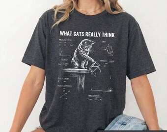 Lustiges Physik-Katzen-Shirt, Mathelehrer-T-Shirt, Geschenk für Wissenschafts-Katzenliebhaber, Sarkastische Grafik