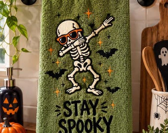 Witchs Kitchen Halloween Towel, Purple Witch Towel, Spooky Kitchen Decor