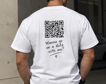 T-Shirt mit individuellem QR-Code, personalisiertes „Scan Me“-Shirt, T-Shirt mit geheimer Botschaft