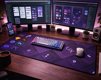 Ultra-Wide Desk Mat for UI UX Designers – Minimal Creative Workspace Pad