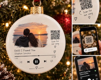 Personalisierter Fotoschmuck mit QR-Code für Musik, individuelles Musikgeschenk, Foto-Erinnerungsstück, personalisiertes Geschenk für Paare, Familien und Haustiere