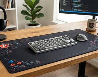 Angular Developer Desk Pad, TypeScript RxJS Workspace Mat, Frontend Programmer Gift, Software Engineer Desk Accessory