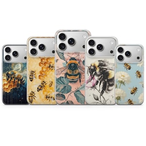 Sött bi-mobilskal med honung och rått motiv för iPhone 18 Pro Max, 17, 16, 15, Samsung S26 Ultra, S25 FE, A57, A56, Pixel 11, 10